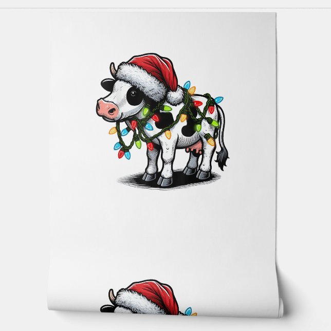 Kuh Niedlich Funny Weihnachten Tapete (Abrollen)
