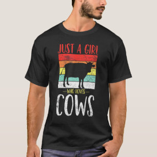 Kuh Nur Ein Mädchen Das Kühe Liebt Retro Vintage T-Shirt