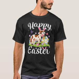 Kuh-Oster-Eier-Jagd Florale Kuh-Oster-Sonntag T-Shirt