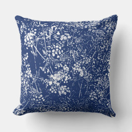 Kuh Parsley Cyanotype Stil Kissen