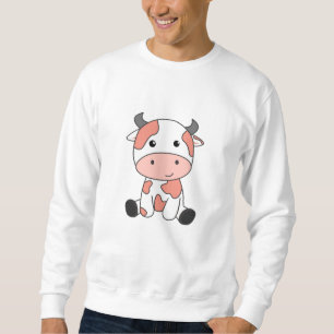 Kuh Peach Kawaii Retro Japanische Pfirsiche Kühe Sweatshirt
