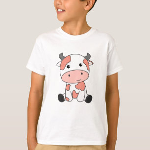 Kuh Peach Kawaii Retro Japanische Pfirsiche Kühe T-Shirt