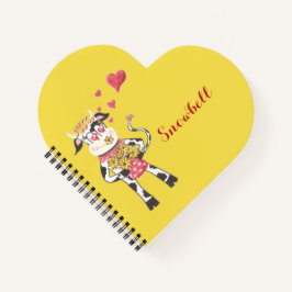 Kuh Personalisiert Heart Spiral Bound Notebook Notizbuch