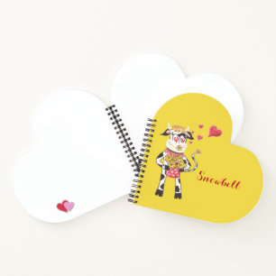 Kuh Personalisiert Heart Spiral Bound Notebook Notizbuch