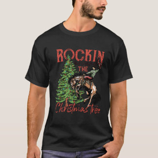 Kuh Pferden Rocken rund um den Western Baum T-Shirt