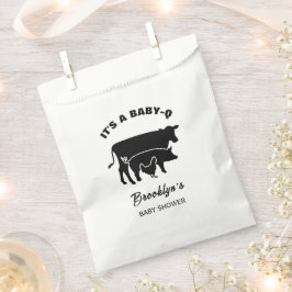 Kuh Pig Hühnchen BabyQ GRILLEN Baby Dusche Schwarz Geschenktütchen