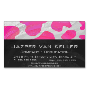 Kuh-Pink-und weißerdruck Magnetische Visitenkarte
