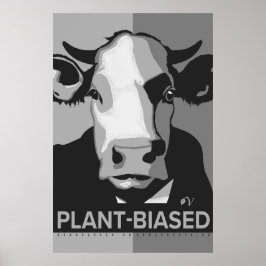 Kuh-Pop-Art-Plakat in Schwarzweiß - Pflanzenorient Poster