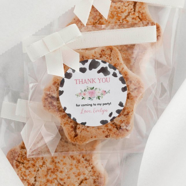 Kuh Print Birthday Aufkleber Etiketten (Von Creator hochgeladen)