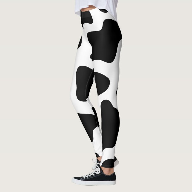 Kuh Print Black & White Halloween Leggings (Links)