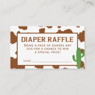 Kuh Print Diaper Raffel Ticket Begleitkarte
