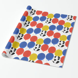 Kuh Print Farm Geburtstagsballons Geschenkpapier