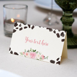 Kuh Print Geburtstagspartei Platzkarte