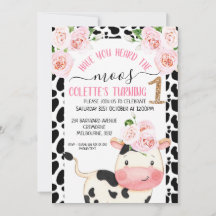 Kuh Print haben Sie die Moos 1. Geburtstag gehört.