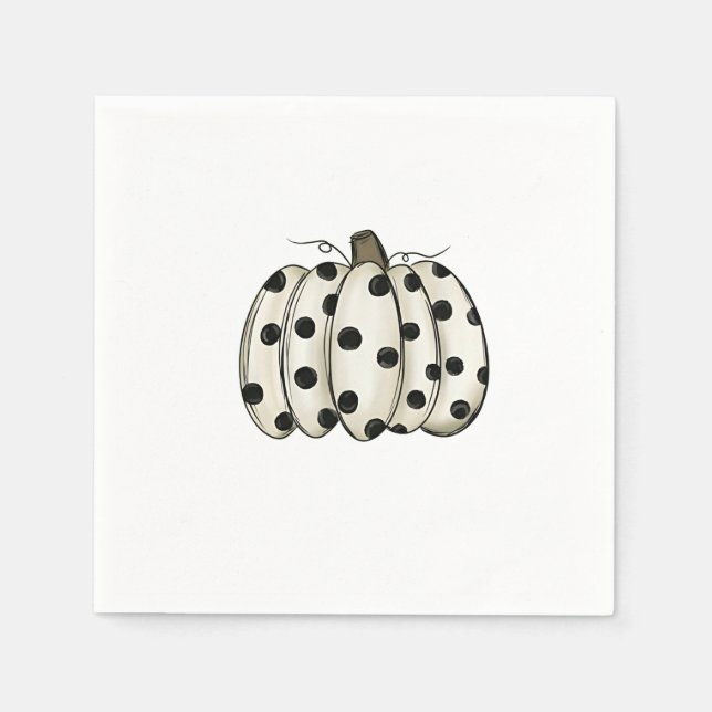 Kuh Print Pumpkin Erntedank Fall Rind Serviette (Vorderseite)