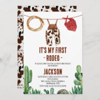 Kuh Print Rustic First Rodeo Cowboy