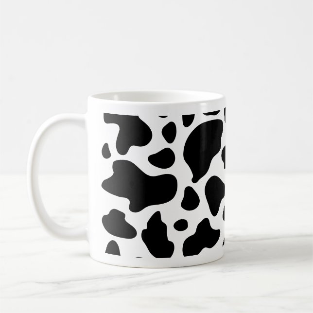 Kuh Print Tasse Schwarz-Weiß Kuh Muster (Links)
