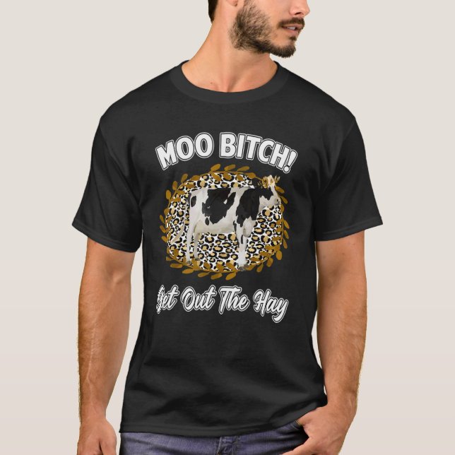 Kuh Pun Moo Dairy Rind Holstein Bauer Rancher T-Shirt (Vorderseite)
