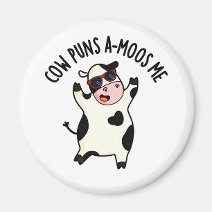 Kuh Puns Amoos Me Funny Cow Puff Magnet