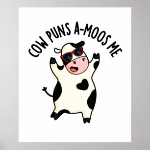 Kuh Puns Amoos Me Funny Cow Puff Poster