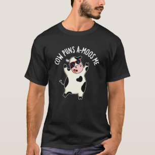 Kuh Puns Amoos Me Funny Kuh Puff Dark BG T-Shirt