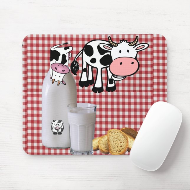 Kuh Red Kariert Milk Maus Pad! Mousepad (Mit Mouse)