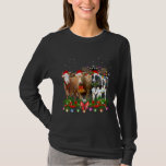 Kuh Reindeer Hat Santa Christmas Light Funny Kuh C T-Shirt<br><div class="desc">Kuh Reindeer Hat Weihnachtslicht Funny Kuh Weihnachten</div>