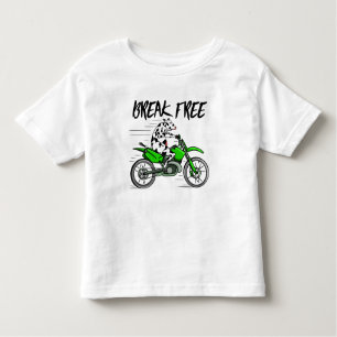 Kuh reitet mit einem grünen Motorrad Kleinkind T-shirt