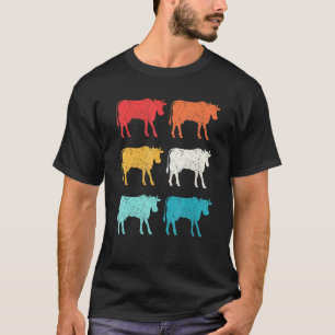 Kuh Retro 80er Stil Pop Art T-Shirt