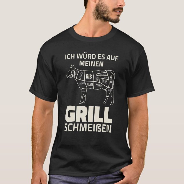 Kuh Rindfleisch - Fleisch essen Barbecue Grill Kuh T-Shirt (Vorderseite)