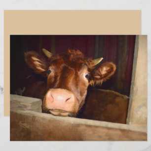 Kuh Rustic Brown Country Barn Funny Funny Farm