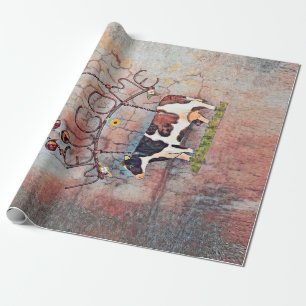Kuh Rustikale Country Western Farm Decoupage Geschenkpapier