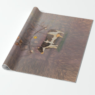Kuh Rustikale Country Western Farm Rosa Decoupage Geschenkpapier