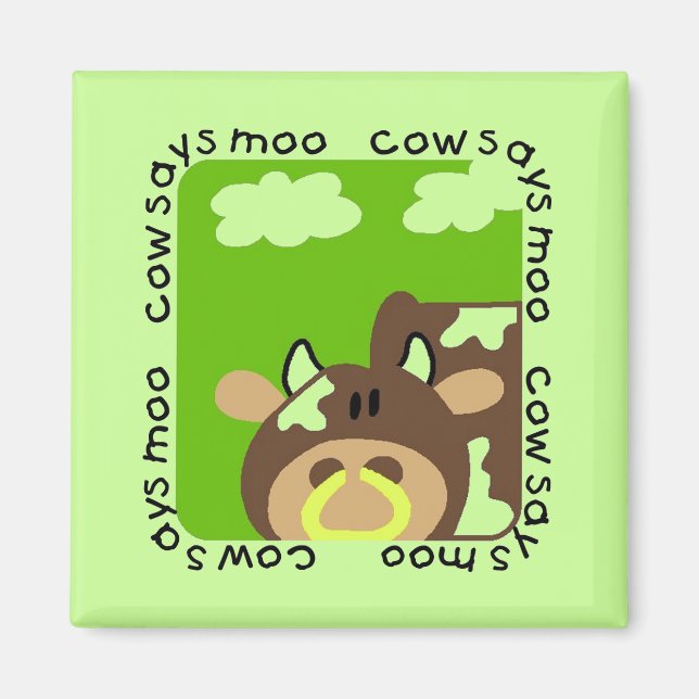Kuh sagt MOO-T-Shirts und -geschenke Magnet (Vorne)