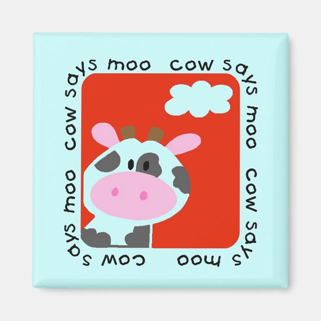 Kuh sagt MOO-T-Shirts und -geschenke Magnet (Vorne)