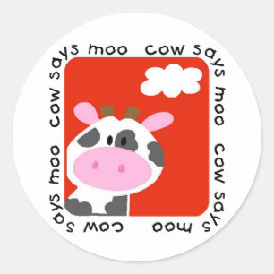 Kuh sagt MOO-T-Shirts und -geschenke Runder Aufkleber