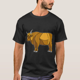 Kuh Schottische Zottelige Highland-Kuh Buntglas T-Shirt