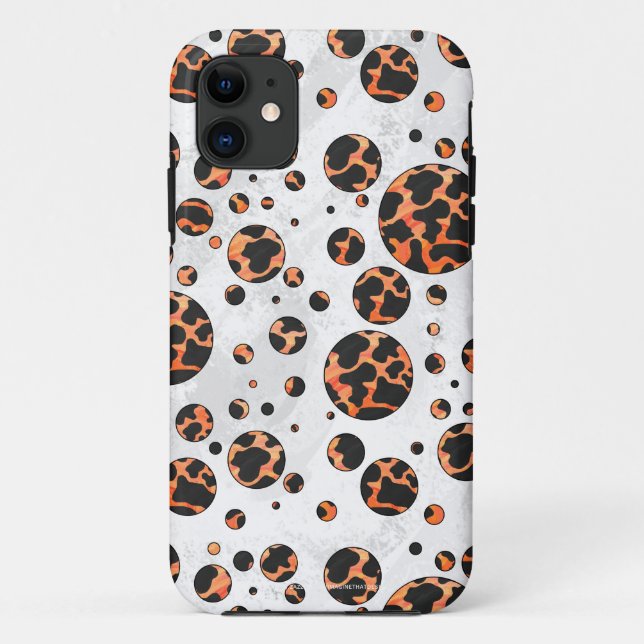 Kuh Schwarz und Orange Polka Dot Print Case-Mate iPhone Hülle (Rückseite)