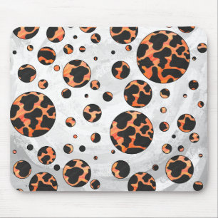 Kuh Schwarz und Orange Polka Dot Print Mousepad