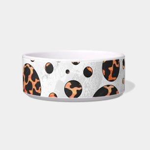 Kuh Schwarz und Orange Polka Dot Print Napf