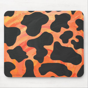 Kuh Schwarz und Orange Print Mousepad