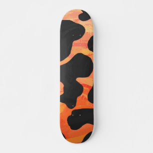 Kuh Schwarz und Orange Print Skateboard
