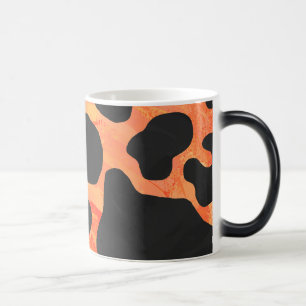 Kuh Schwarz und Orange Print Verwandlungstasse