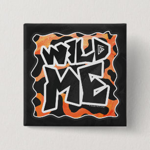 Kuh Schwarz und Orange Wild Me Button