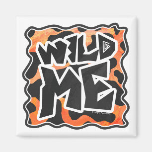 Kuh Schwarz und Orange Wild Me Magnet