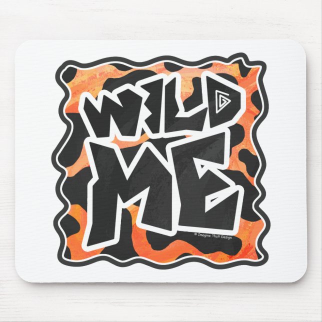 Kuh Schwarz und Orange Wild Me Mousepad (Vorne)