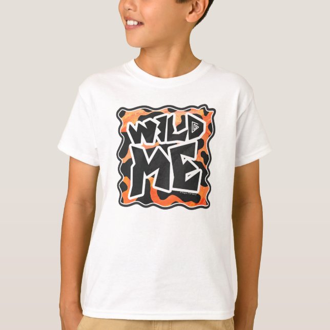 Kuh Schwarz und Orange Wild Me T-Shirt (Vorderseite)
