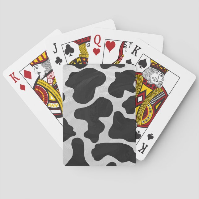 Kuh Schwarz-Weiß-Druck Spielkarten (Rückseite)