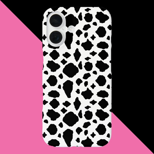 Kuh Schwarz-Weiß-Muster Case-Mate iPhone Hülle (A phone case with a black and white cow pattern)