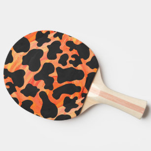 Kuh schwarz-weiß-orange bedruckt tischtennis schläger